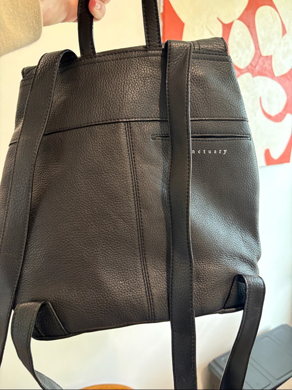 Sanctuary Black Leather Backpack Purse - Picture 4 of 4